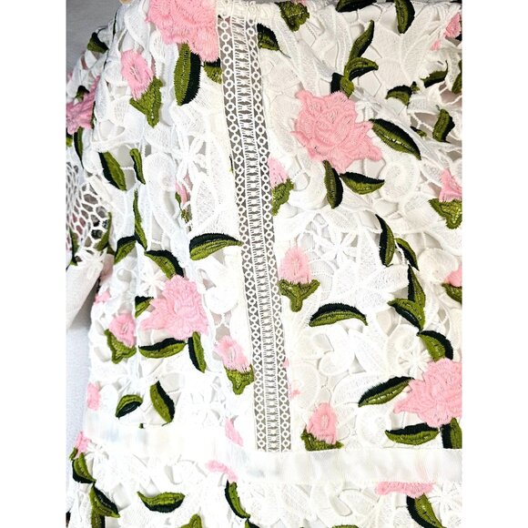 Just Me Womens Exquisite Floral Lace Midi Dress - Size M - Picture 13 of 13